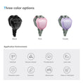 Load image into Gallery viewer, Pet ear muffs available in three metallic colors: black, pink and purple. Made with soft, comfortable materials for a secure and cozy fit.