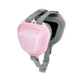 Load image into Gallery viewer, A pink pet earmuff with grey lining and adjustable Velcro straps, designed for secure and comfortable fit, provide noise reduction
