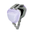 Load image into Gallery viewer, A purple pet earmuff with grey lining and adjustable Velcro straps, designed for secure and comfortable fit, provide noise reduction
