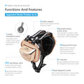 Load image into Gallery viewer, Close-up of gold pet ear muffs, featuring an adjustable strap for secure fit, durable ABS frame, and soft PU foam padding for comfort. Showcasing metallic finish and functional design.
