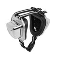 Load image into Gallery viewer, PetsEar silver dogs and cats earmuffs with black lining and striped straps, luxury design for pets headphones
