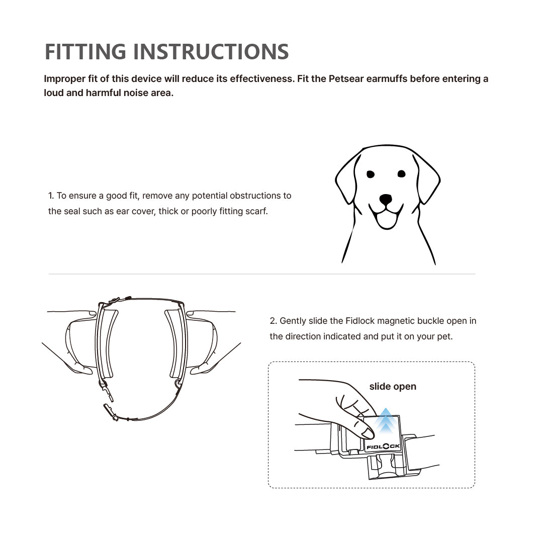 Petsear DE-02 Noise-Reduction Dog & Cat Earmuffs - Airplane Travel, Gold Pet Headphones